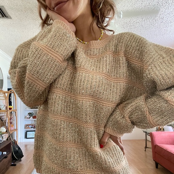 NWT Anthropologie Chunky Knit Tinsel Sweater - Picture 1 of 5